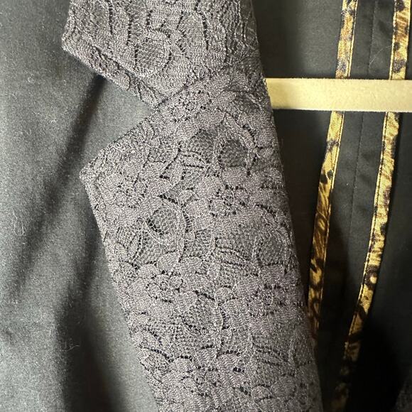 Lane Bryant women’s black blazer lace 2 button Dark Romantic Goth plus size - Picture 4 of 11